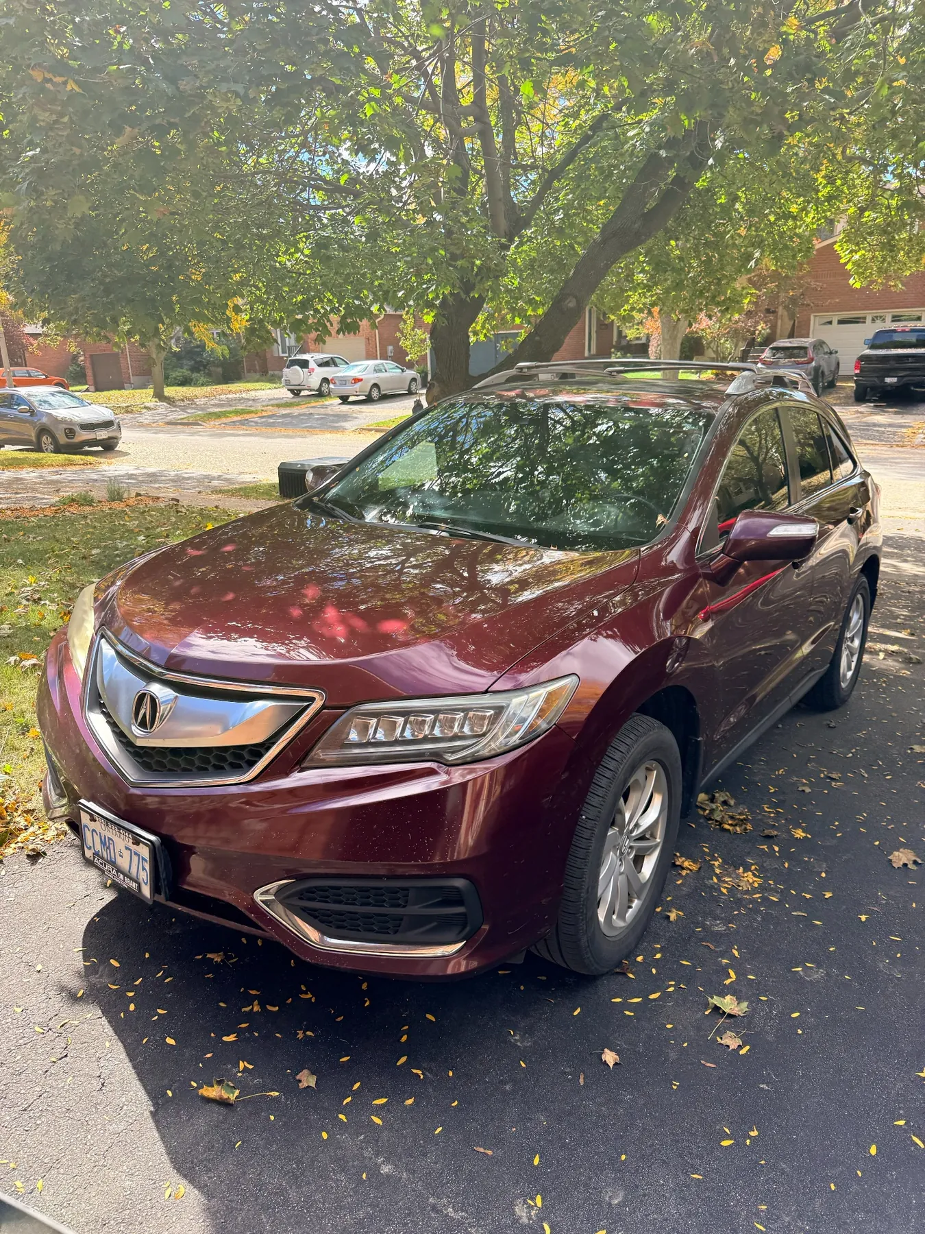 Burgundy Acura SUV photographed after detailing